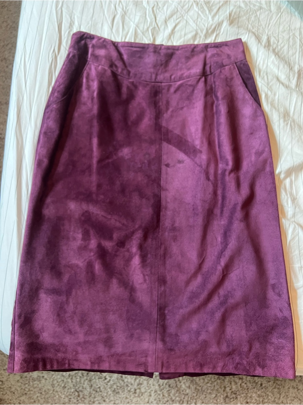 Women's Purple Suede Pencil Skirt